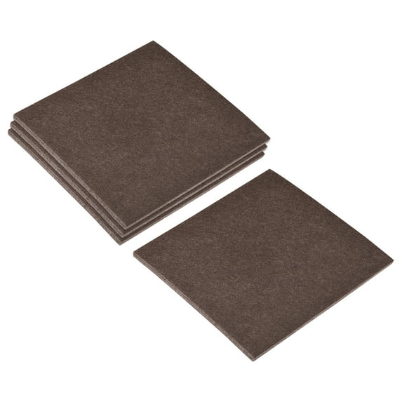 Uxcell Felt Furniture Pads, 127x127mm Self Adhesive Square Floor Protector Brown 4Pack