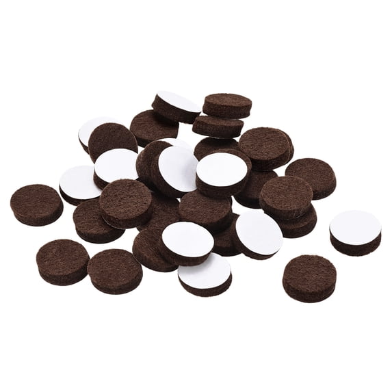 Uxcell Felt Furniture Pads 18mm Dia 5mm Thick Self Adhesive Floor Protectors, Brown 40Pcs