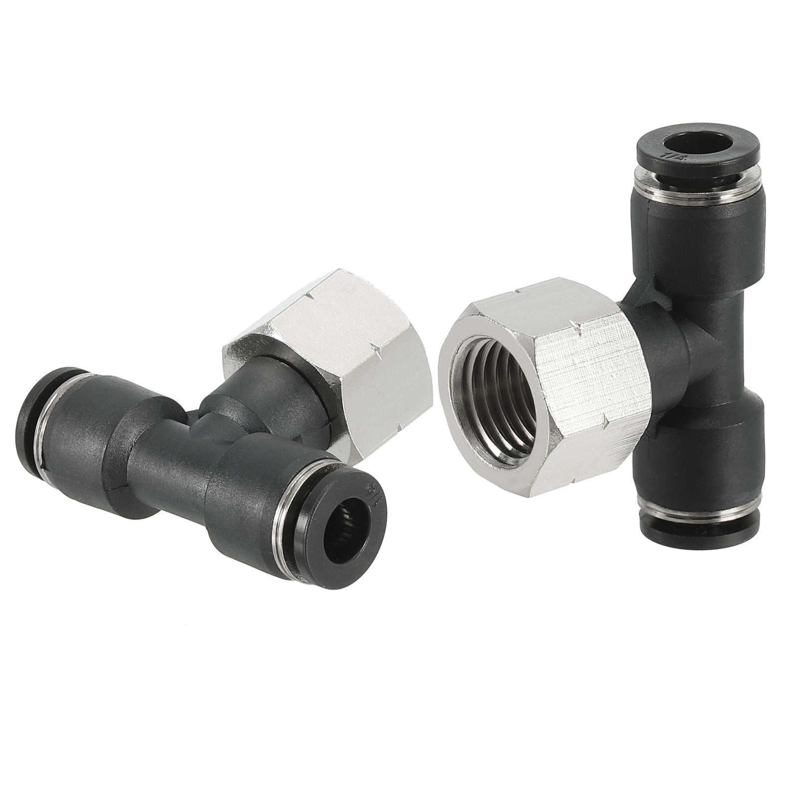 Uxcell Female Branch Tee 1/4 Inch Tube OD x 1/4FNPT Thread Push to ...