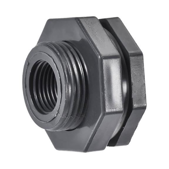 Uxcell Female Pipe Fitting Bulkhead Fitting with Silicone Gasket Gray G1/2 1
