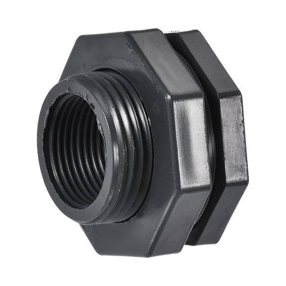 Uxcell Female Pipe Fitting Bulkhead Fitting with Silicone Gasket Gray G3/4 1