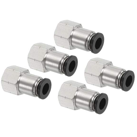 Uxcell 5Pcs Female Straight 1/4" Tubing OD x 1/8" NPT Thread Push to Connect Fittings
