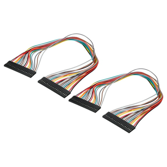 Uxcell Female to Female 20Pin Breadboard Jumper Wire 2.54mm Single Row 30cm for Breadboard Electronic Projects,2 Pcs
