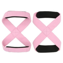 Uxcell Figure Lifting Strap, Weightlifting Wrist Wraps Dead Lift Padded Grips for Fitness Power Strength Training Light Pink Large