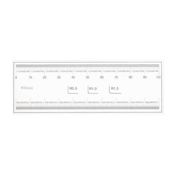Uxcell Film Flexible Ruler 10cm 0.1mm Scale with R Angle PET Plastic Folding Straight Ruler