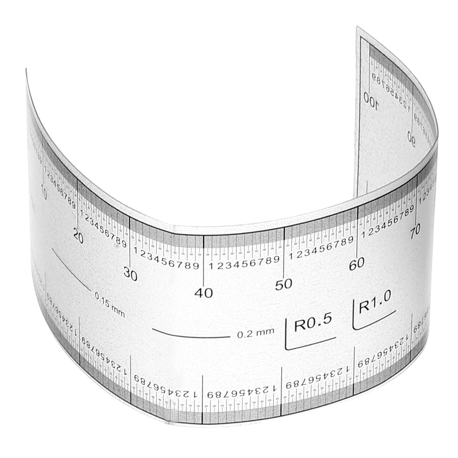 Uxcell Film Flexible Ruler 10cm 0.1mm Scale with R Angle and Width ...