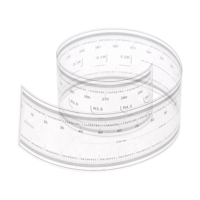 Uxcell Film Flexible Ruler 30cm 0.1mm Scale with R Angle Width