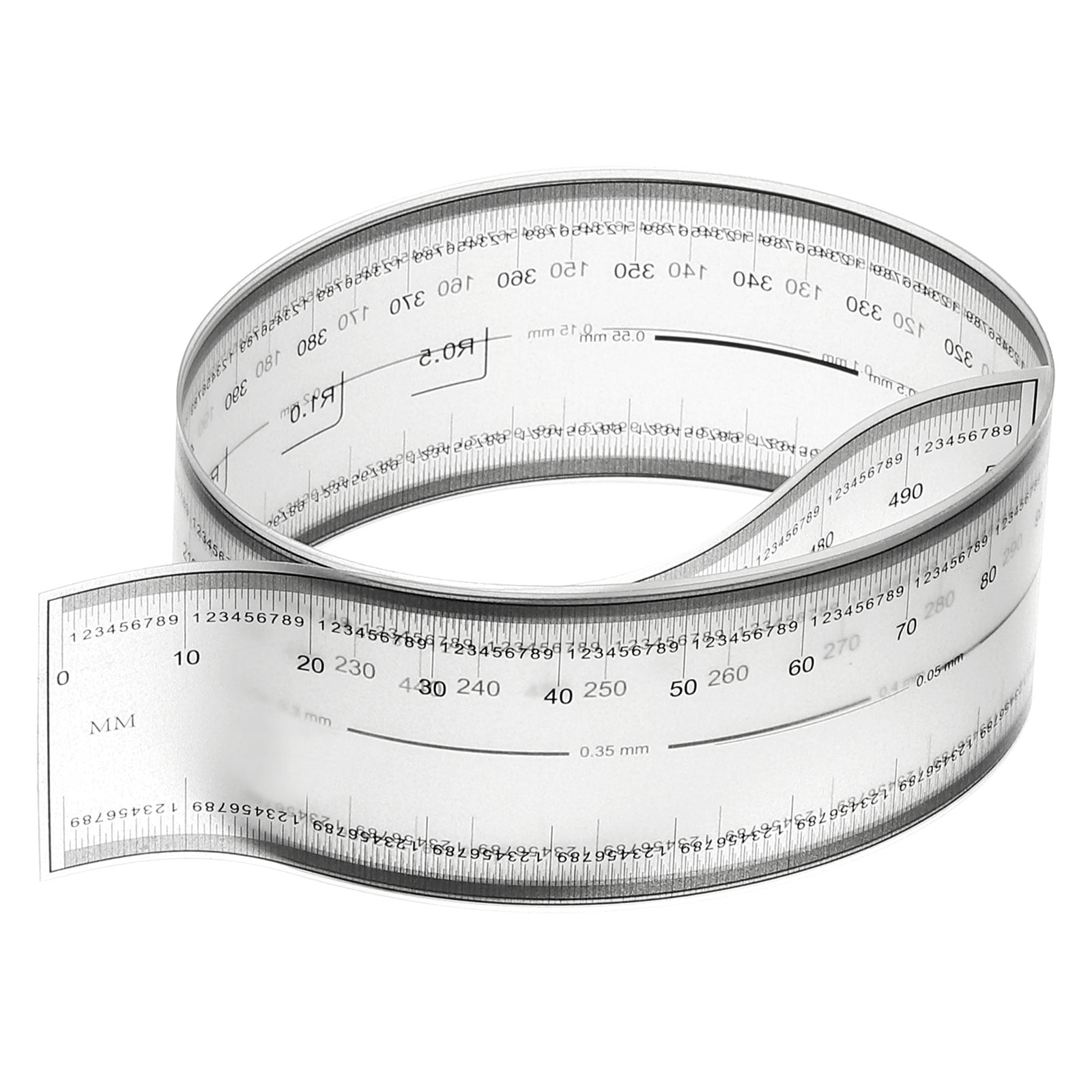 Uxcell Film Flexible Ruler 50cm 0.1mm Scale with R Angle and Width ...