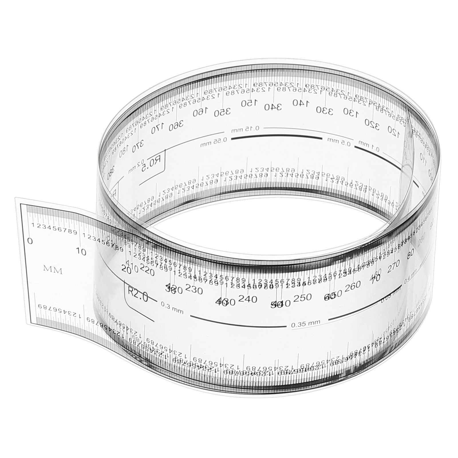 Transparent 1mm Ruler Uxcell Film Flexible Ruler 50cm 0.1mm Scale with R Angle and Width ...