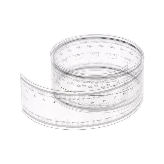 Uxcell Film Flexible Ruler 60cm 0.1mm Scale with R Angle & Width Lines PET Plastic Folding Straight Ruler