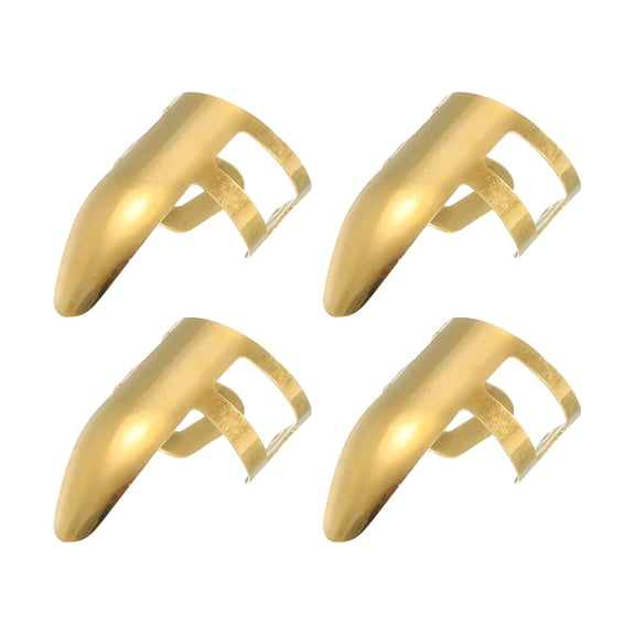 Uxcell Finger Picks Instrument Accessories Stainless Steel Gold Tone for Guitar Pack of 4
