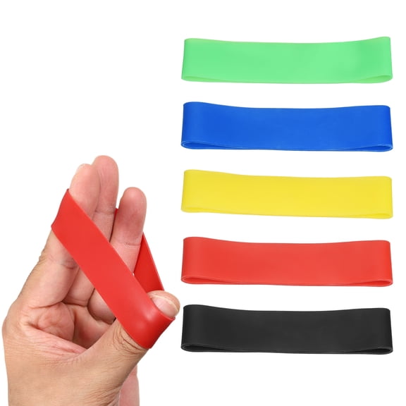 Uxcell Finger Resistance Bands, 5 Level Finger Grip Strengthener Grip Forearm Thumb Exerciser 5 Colors & 5Pcs & 5-40 Lb-For(Extension Training/Finger Exercises/Injury Rehabilitation)