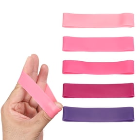 Uxcell Finger Resistance Bands, 5 Level Finger Grip Strengthener Grip Forearm Thumb Exerciser Pink Series & 5Pcs & 5-40 Lb-For(Extension Training/Finger Exercises/Injury Rehabilitation)