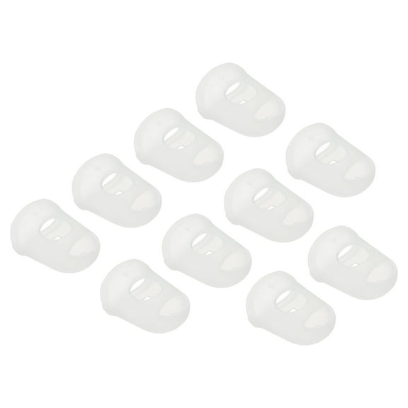 Uxcell Finger Tips Anti Slip Fingertip Protector, 10 Pack 25mm Silicone Finger Guard, Transparent