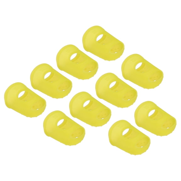 Uxcell Finger Tips Anti Slip Fingertip Protector, 10 Pack 29mm Silicone Finger Guard, Yellow