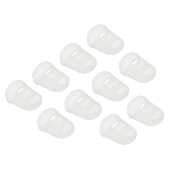 Uxcell Finger Tips Anti Slip Fingertip Protector, 10 Pack Silicone Finger Guard, Transparent