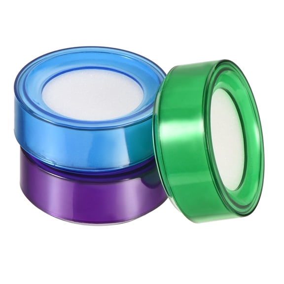Uxcell Finger Wet Sponge 2.7 Inch Dia for Bank Counting Blue Green Purple 3in1 Set