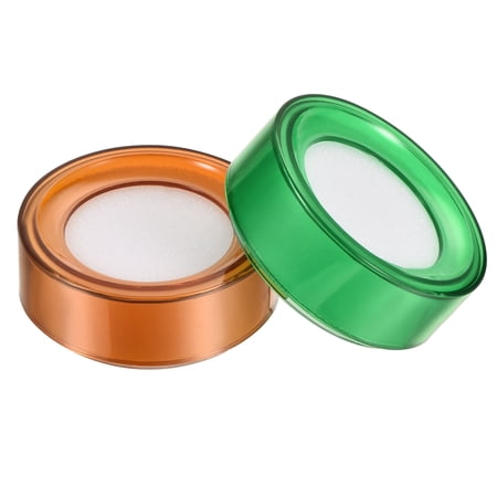 Uxcell Finger Wet Sponge 2.7 Inch Dia for Bank Counting Green Brown 2in1 Set