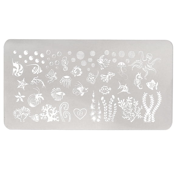 Uxcell Fingernails Mixed Design Stencil Template Painted Plate Gel Nail Tool 1 Sheet