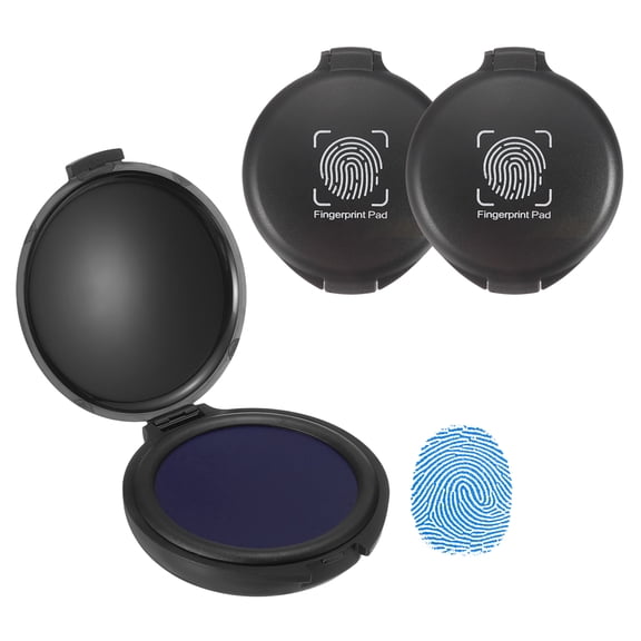Uxcell Fingerprint Ink Pads, 3Pcs Thumbprint Ink Pad Quick-Drying & Portable for Notary Stamp Office Supplies Identification ID Security Enforcement Fingerprints, Blue
