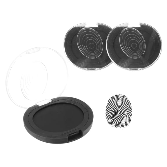 Uxcell Fingerprint Ink Pads, 3Pcs Thumbprint Ink Pad Quick-Drying & Portable for Notary Stamp Office Supply Identification ID Security Enforcement Fingerprints, Black