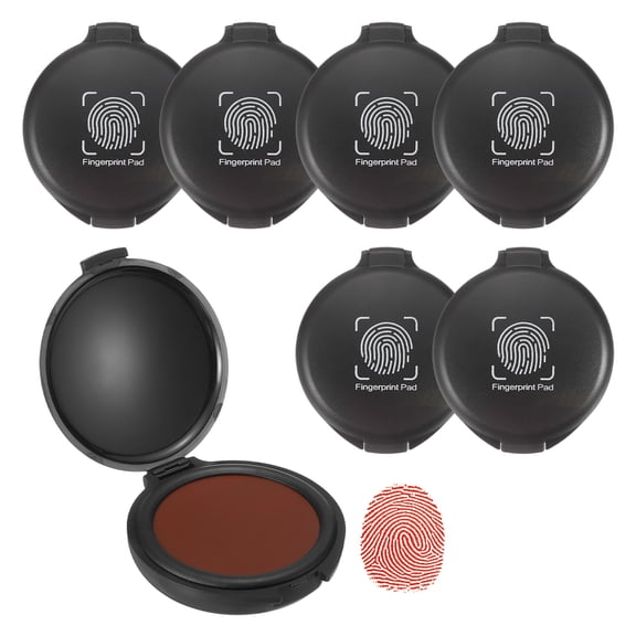 Uxcell Fingerprint Ink Pads, 6Pcs Thumbprint Ink Pad Quick-Drying & Portable for Notary Stamp Office Supplies Identification ID Security Enforcement Fingerprints, Red