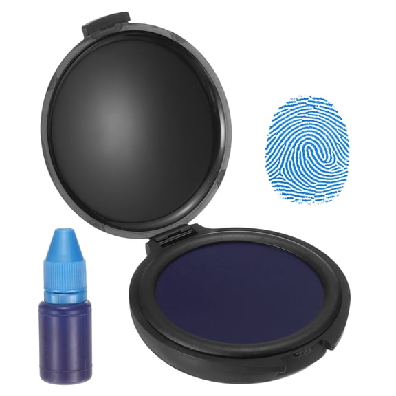 Uxcell Fingerprint Ink Pads, Thumbprint Ink Pad with 5ml Water-Based Ink Quick-Drying & Portable for Notary Stamp Office Supplies Identification ID Security Enforcement, Blue