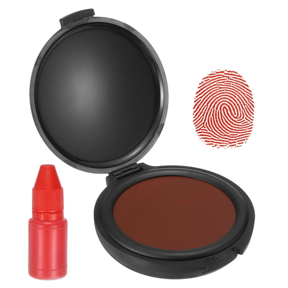 Uxcell Fingerprint Ink Pads, Thumbprint Ink Pad with 5ml Water-Based Ink Quick-Drying & Portable for Notary Stamp Office Supplies Identification ID Security Enforcement, Red