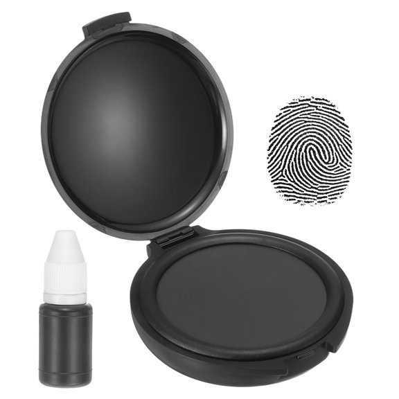 Uxcell Fingerprint Ink Pads, Thumbprint Ink Pad with 5ml Water-Based Ink Quick-Drying & Portable for Notary Stamp Office Supplies Identification ID Security Enforcement, Black
