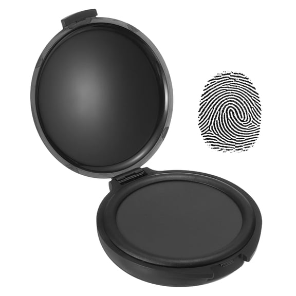 Uxcell Fingerprint Ink Pads, Thumbprint Ink Pad Quick-Drying & Portable for Notary Stamp Office Supplies Identification ID Security Enforcement Fingerprints, Black