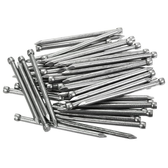 Uxcell Finishing Nails 50 Pack 50mm 2 Inch Hand-Drive Hardware Carbon Steel Nail Lost Head Nail