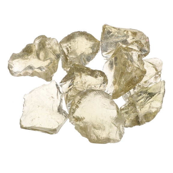 Uxcell Fire Glass for Fire Pit, 1.18"-1.97" High Luster Reflective Glass Rocks, Light Yellow