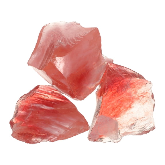 Uxcell Fire Glass for Fire Pit, 1.97"-3.15" High Luster Reflective Glass Rocks, Pink