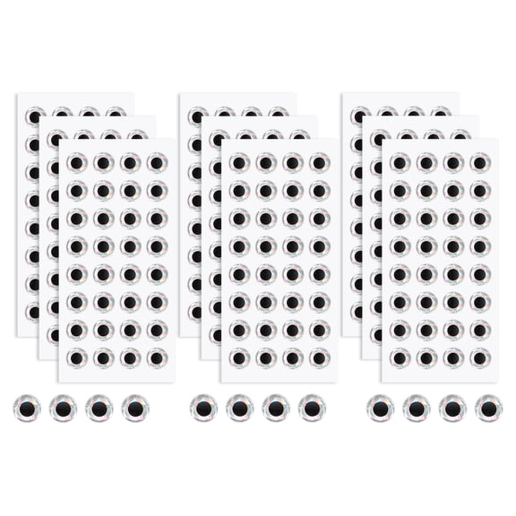 Uxcell Fish Eyes for Lures Making, 3D Eyes Fly Tying Materials Lures, Artificial Fishing Baits 12mm & 300 Pcs & Silver