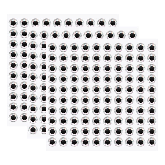 Uxcell Fish Eyes for Lures Making, 3D Eyes Fly Tying Materials Lures, Artificial Fishing Baits 9mm & 300 Pcs & White
