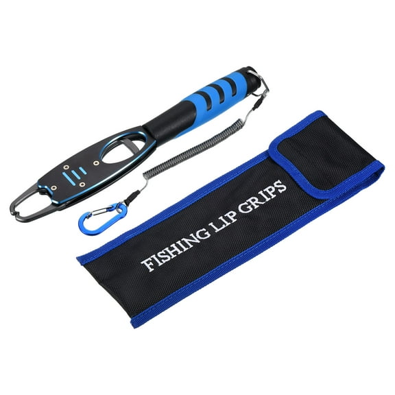 Uxcell Fish Lip Clip with Scale 40Lbs Aluminum Alloy Fishing Lip Clip Professional Fish Grabber, Blue