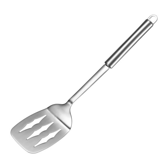 Uxcell Fish Spatula, 12 Inch 304 Stainless Steel Anti-Scald Slotted Flipper with Heat Resistant Long Handle for Cooking/Baking, Kitchen Cooking Spatula [Silver Tone]