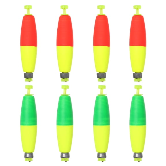 Uxcell Fishing Floats, 2.2In Float Slip Bobber with Weight Pendant Fishing Tackle for Saltwater Freshwater Fishing Tackle (8 Pack, Red/Green)