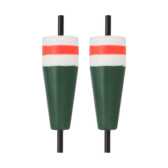 Uxcell Fishing Floats, 4 Inch Popping Floats Slip Bobbers Popping Corks Float Weighted Bobbers Fishing Tackle (2 Pack, Green)
