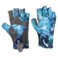 thumbnail image 1 of Uxcell Fishing Gloves Breathable Fingerless Fishing Sun Protection Gloves for Men and Women, Blue (L Size), 1 of 6