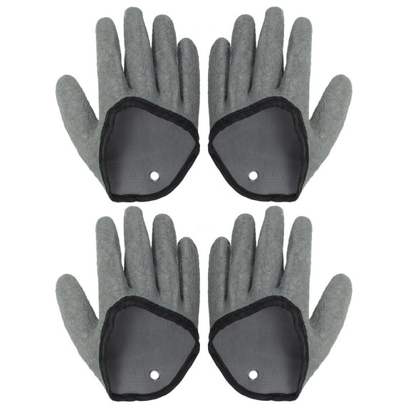 Uxcell Fishing Gloves Fisherman Professional Non-Slip Puncture Resistant Gloves, 2 Pair Grey