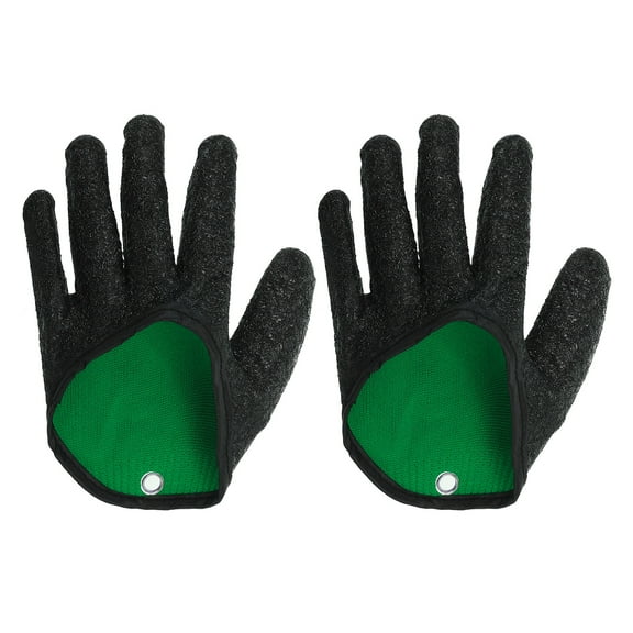 Uxcell Fishing Gloves for Man Fisherman Professional Non-Slip Puncture Resistant Gloves, Black(Left) 2 Pack