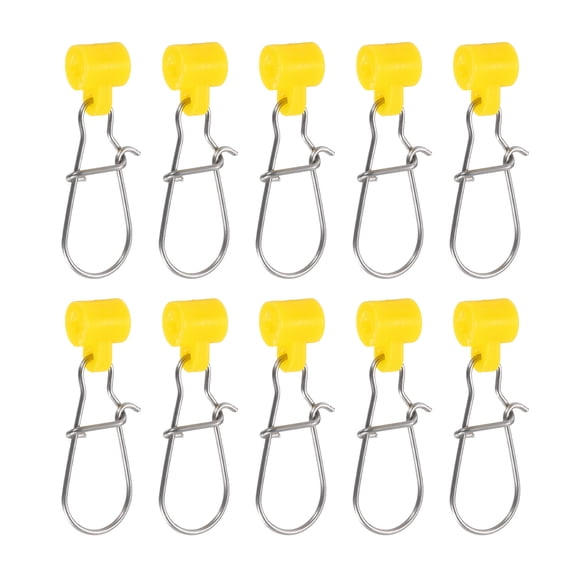 Uxcell Fishing Line Sinker Slider, with Duo Lock Snap Sinker Slider Weight Connector 6# Yellow 10Pcs
