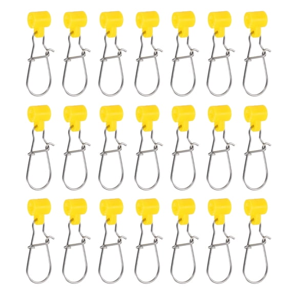 Uxcell Fishing Line Sinker Slider, with Duo Lock Snap Sinker Slider Weight Connector 6#, Yellow 60Pcs