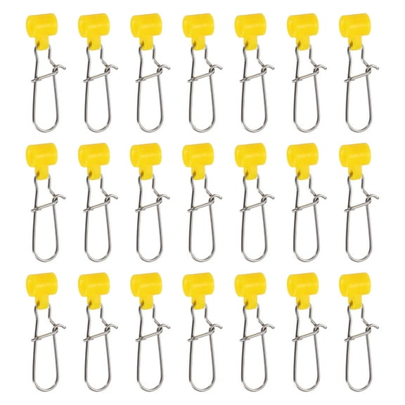 Uxcell Fishing Line Sinker Slider, with Duo Lock Snap Sinker Slider Weight Connector 6# for Fishing, Yellow 60Pcs