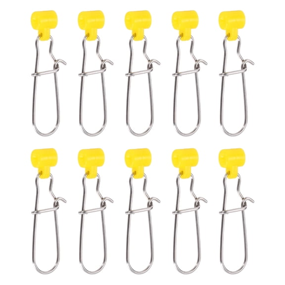 Uxcell Fishing Line Sinker Slider, with Duo Lock Snap Sinker Slider Weight Connector 8# for Fishing, Yellow 10Pcs