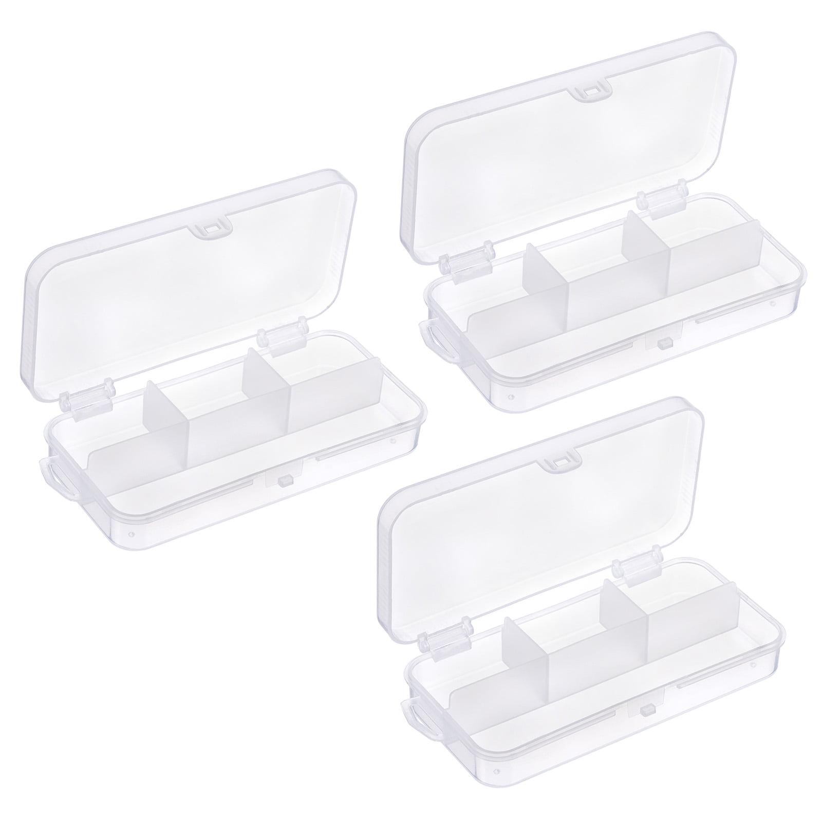 Uxcell Fishing Lure Storage Box, Fish Tackle Container, Clear 3 Pack 