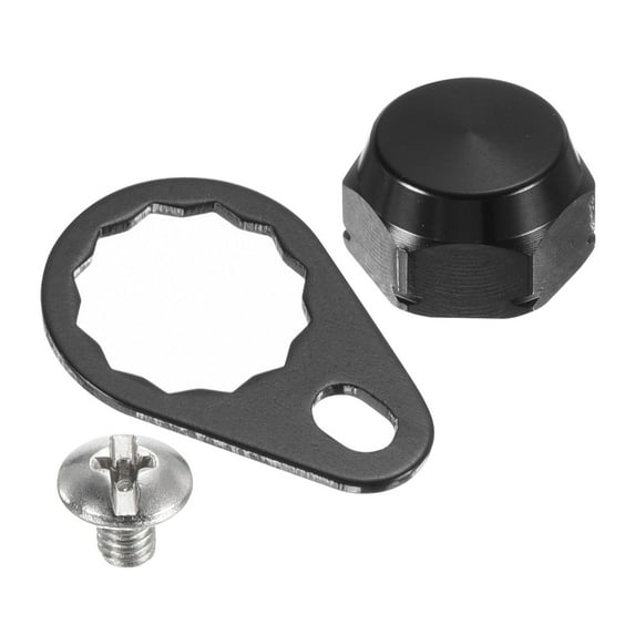 Uxcell Fishing Reel Left Handle Screw M8 Nut Cap Locking Plate DIY Accessories, Black