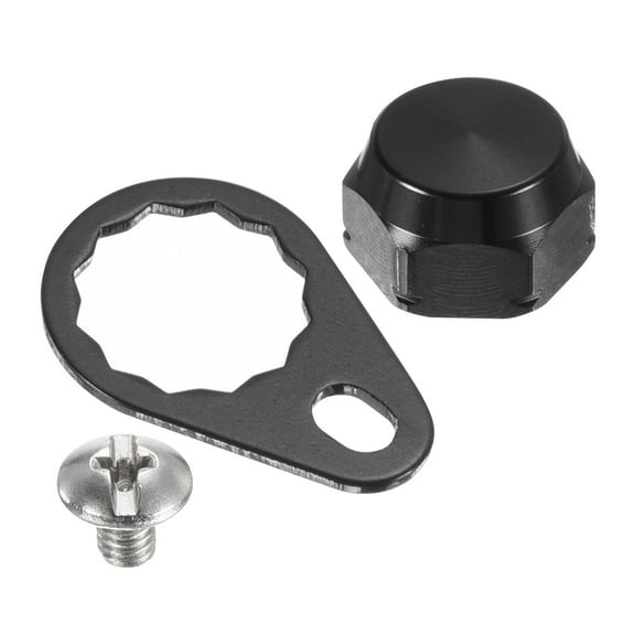 Uxcell Fishing Reel Left Handle Screw M8 Nut Cap Locking Plate DIY Accessories, Black