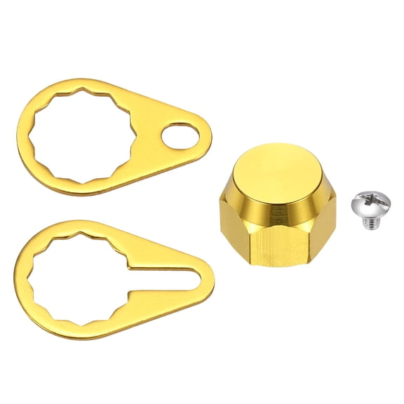Uxcell Fishing Reel Screw Nut Caps, M8 Right Handle Knob Locking Plate Nut Replacement Part - Fitting For(DIY/Fishing/Repairing Accessories), Gold